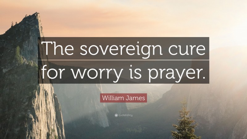 William James Quote: “The sovereign cure for worry is prayer.”