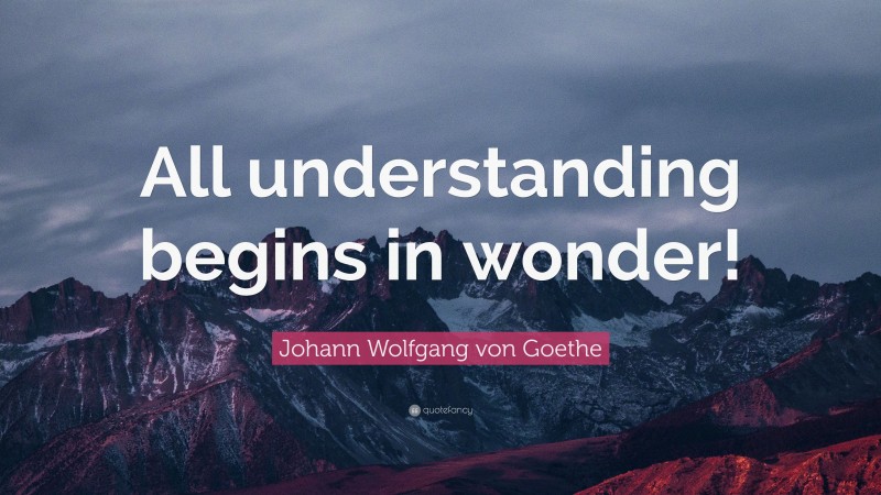 Johann Wolfgang von Goethe Quote: “All understanding begins in wonder!”