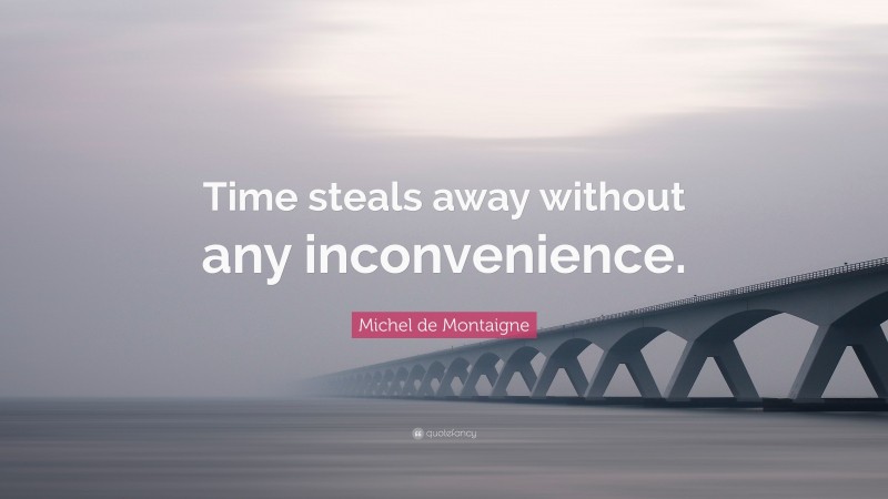 Michel de Montaigne Quote: “Time steals away without any inconvenience.”