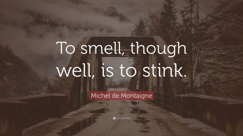 Michel de Montaigne Quote: “To smell, though well, is to stink.”