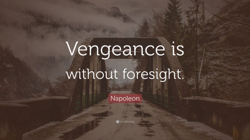 Napoleon Quote: “Vengeance is without foresight.”