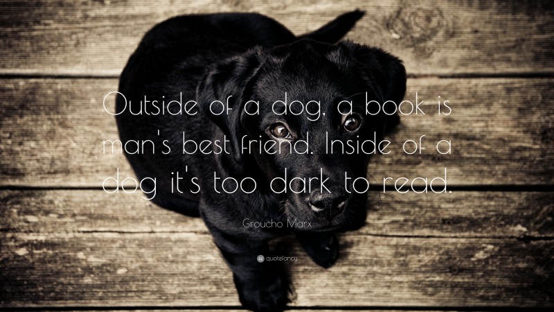 Groucho Marx Quote: “Outside of a dog, a book is man's best friend