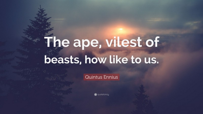 Quintus Ennius Quote: “The ape, vilest of beasts, how like to us.”