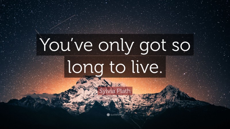 Sylvia Plath Quote: “You’ve only got so long to live.”
