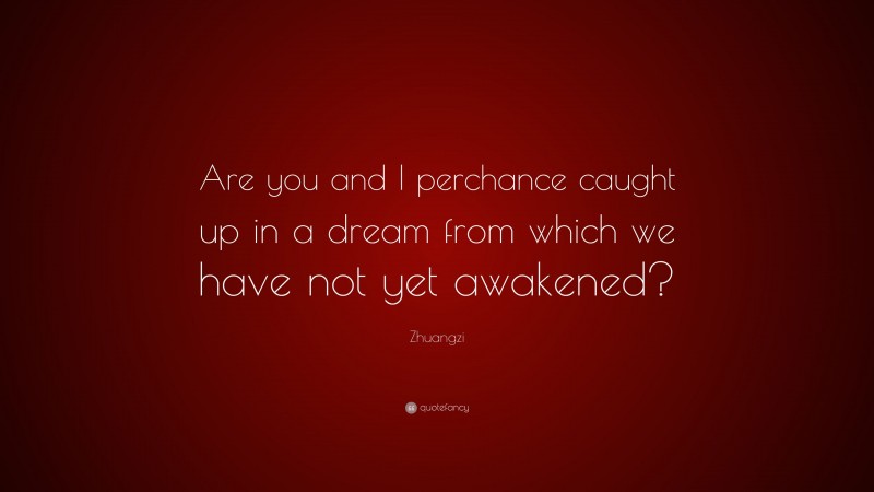 Zhuangzi Quote: “Are you and I perchance caught up in a dream from which we have not yet awakened?”