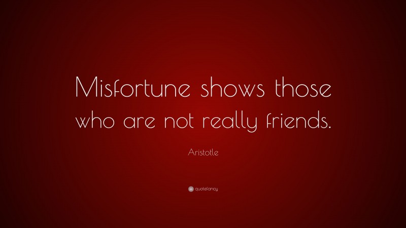Aristotle Quote: “Misfortune shows those who are not really friends.”
