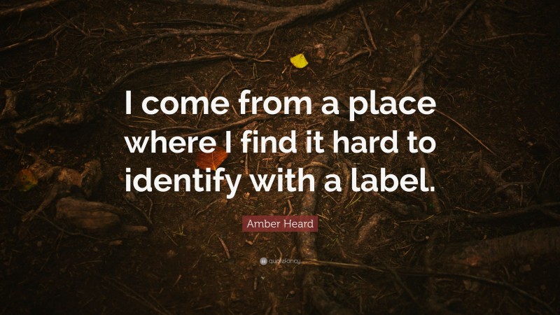 Amber Heard Quote: “I come from a place where I find it hard to identify with a label.”