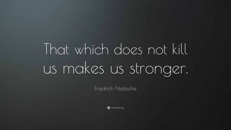 Friedrich Nietzsche Quote: “That which does not kill us makes us stronger.”