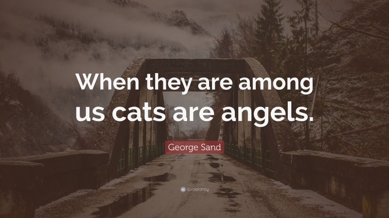 George Sand Quote: “When they are among us cats are angels.”