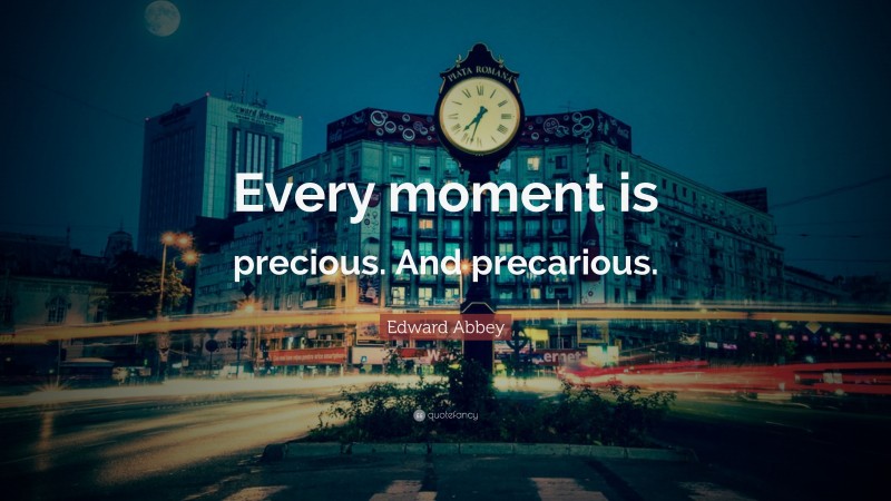 Edward Abbey Quote: “Every moment is precious. And precarious.”