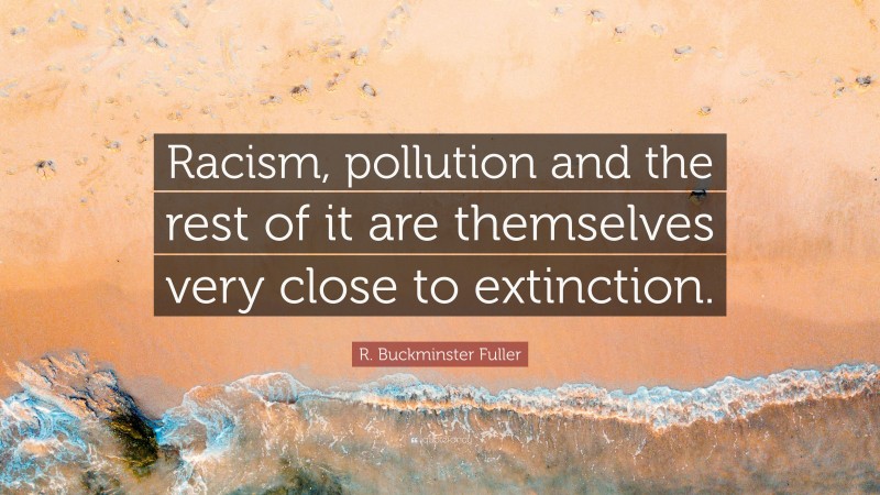 R. Buckminster Fuller Quote: “Racism, pollution and the rest of it are ...