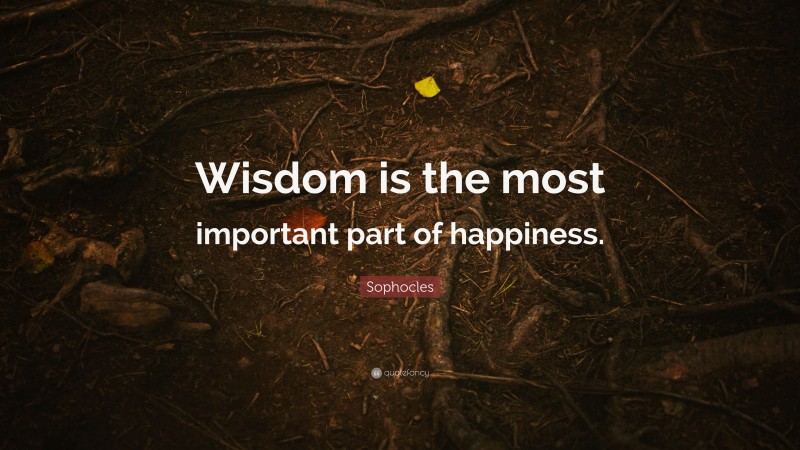 Sophocles Quote: “Wisdom is the most important part of happiness.”