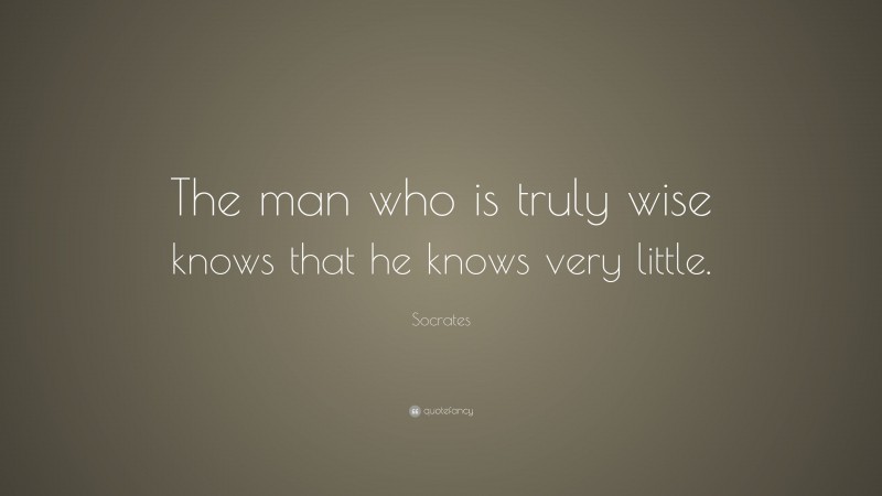 Socrates Quote: “The man who is truly wise knows that he knows very little.”
