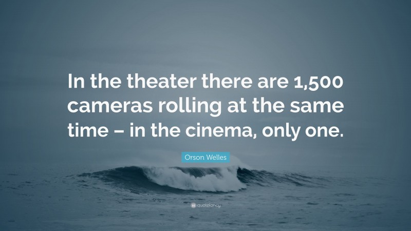 Orson Welles Quote: “In the theater there are 1,500 cameras rolling at the same time – in the cinema, only one.”