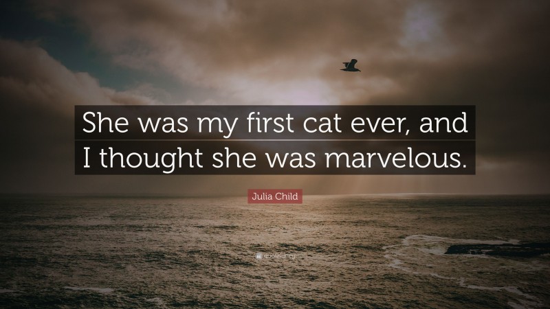 Julia Child Quote: “She was my first cat ever, and I thought she was marvelous.”