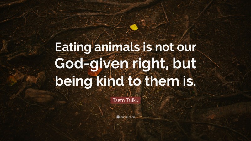 Tsem Tulku Quote: “Eating animals is not our God-given right, but being kind to them is.”
