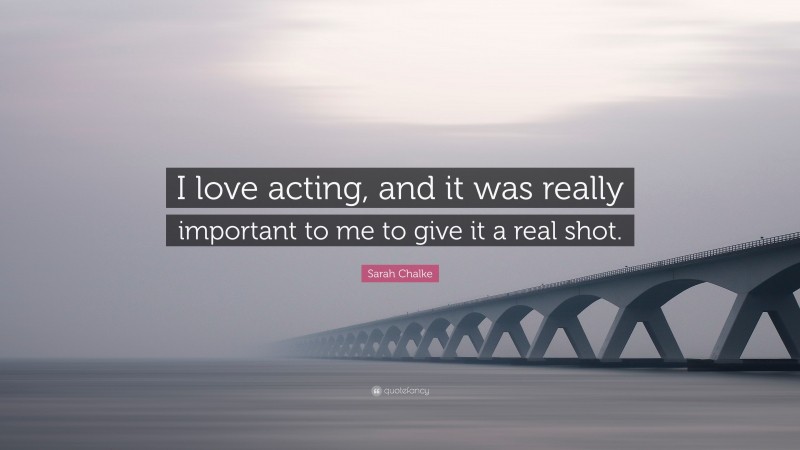 Sarah Chalke Quote: “I love acting, and it was really important to me to give it a real shot.”
