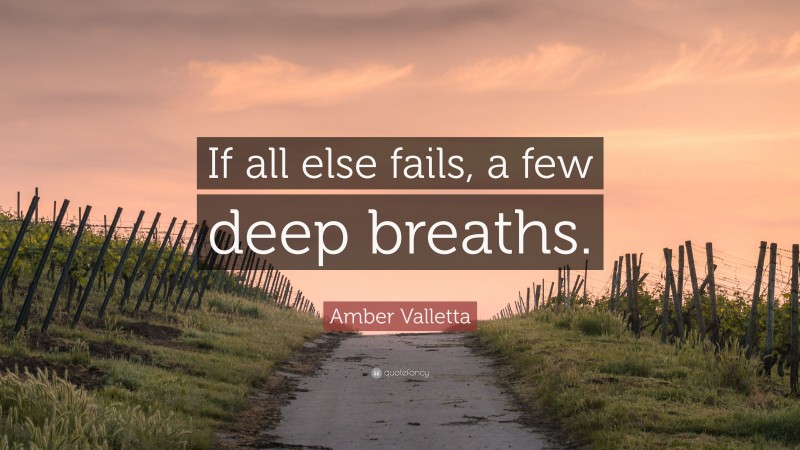 Amber Valletta Quote: “If all else fails, a few deep breaths.”