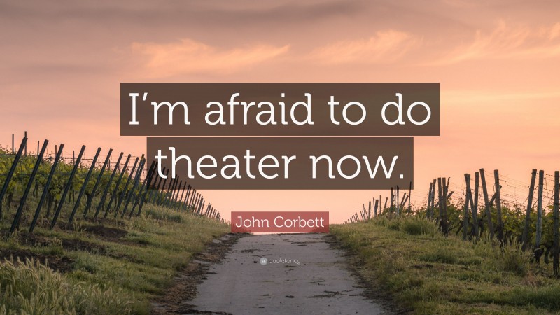 John Corbett Quote: “I’m afraid to do theater now.”