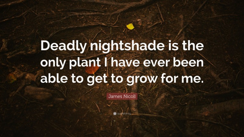 James Nicoll Quote: “Deadly nightshade is the only plant I have ever been able to get to grow for me.”