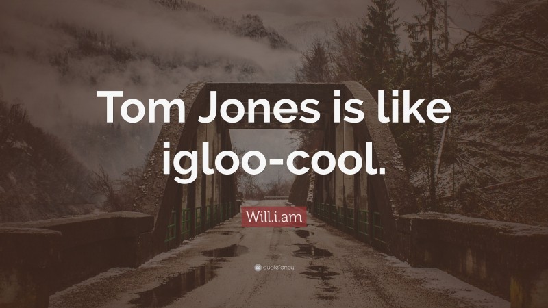 Will.i.am Quote: “Tom Jones is like igloo-cool.”