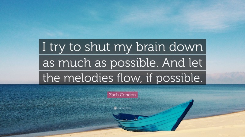 Zach Condon Quote: “I try to shut my brain down as much as possible. And let the melodies flow, if possible.”