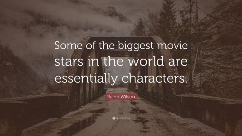 Rainn Wilson Quote: “Some of the biggest movie stars in the world are essentially characters.”