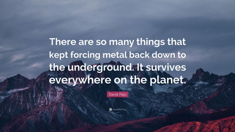 David Pajo Quote: “There are so many things that kept forcing metal back down to the underground. It survives everywhere on the planet.”
