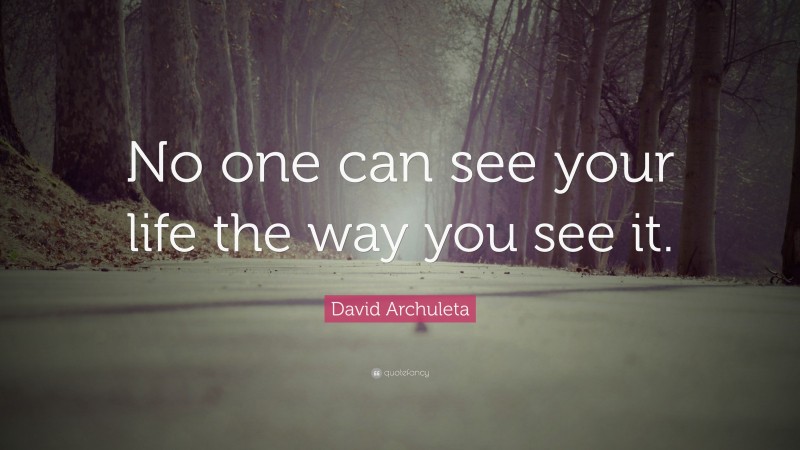 David Archuleta Quote: “No one can see your life the way you see it.”