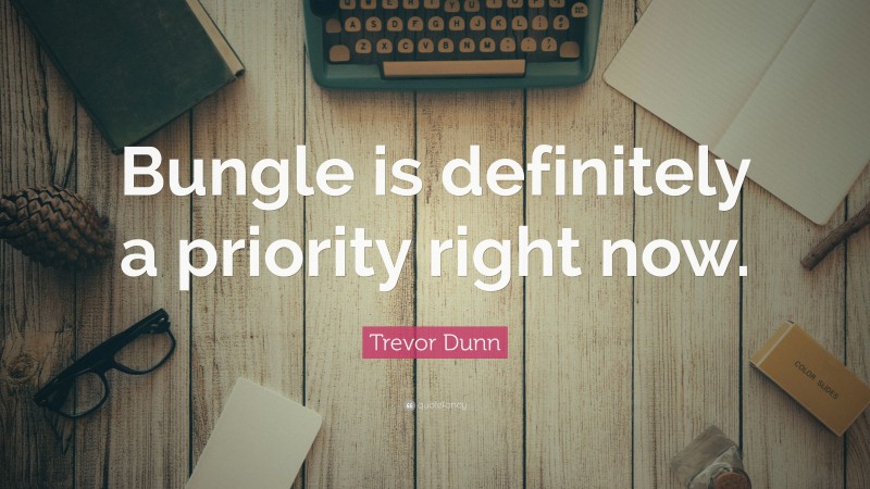 Trevor Dunn Quote: “Bungle is definitely a priority right now.”