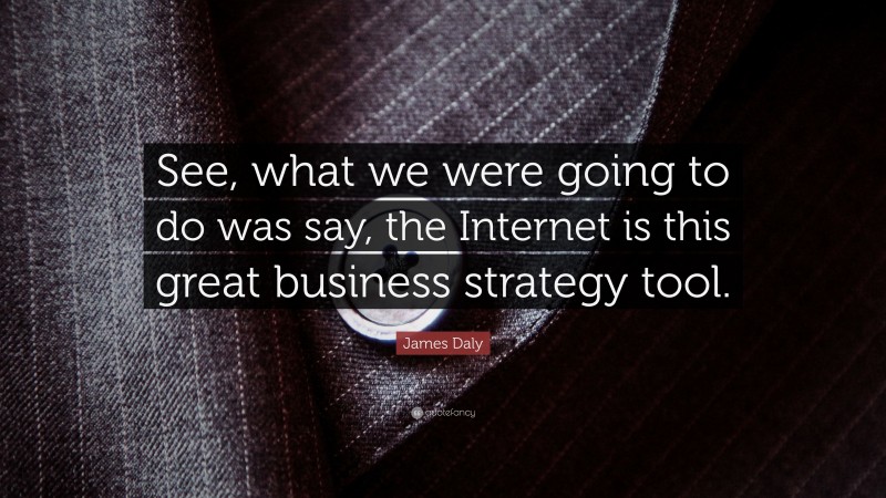 James Daly Quote: “See, what we were going to do was say, the Internet is this great business strategy tool.”