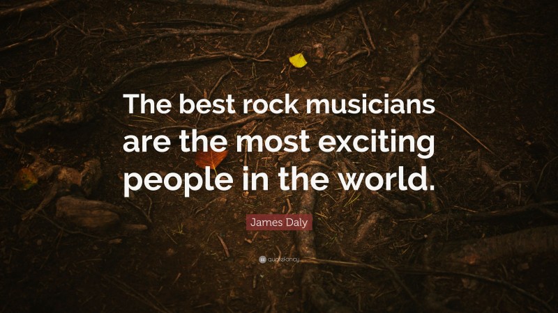 James Daly Quote: “The best rock musicians are the most exciting people in the world.”