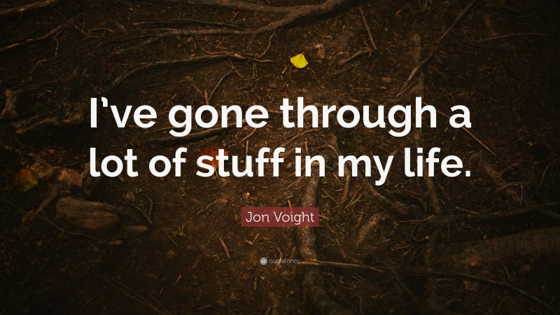Jon Voight Quote: “I’ve gone through a lot of stuff in my life.”