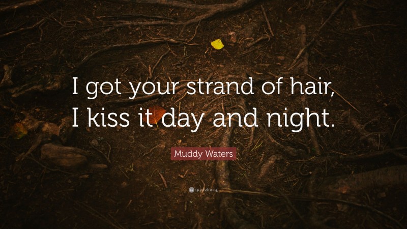 Muddy Waters Quote: “I got your strand of hair, I kiss it day and night.”