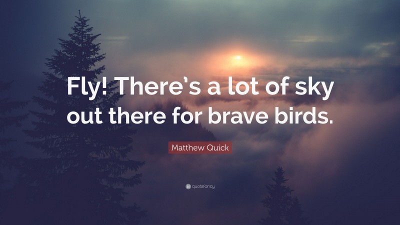 Matthew Quick Quote: “Fly! There’s a lot of sky out there for brave birds.”