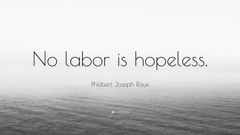 Philibert Joseph Roux Quote: “No labor is hopeless.”