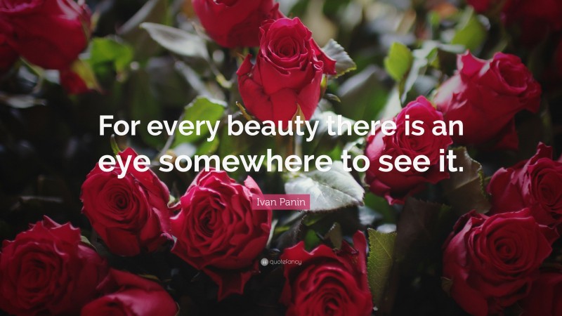 Ivan Panin Quote: “For every beauty there is an eye somewhere to see it.”