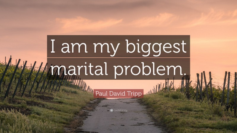 Paul David Tripp Quote: “I am my biggest marital problem.”