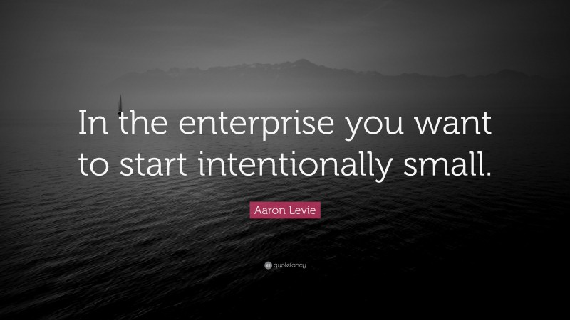 Aaron Levie Quote: “In the enterprise you want to start intentionally small.”