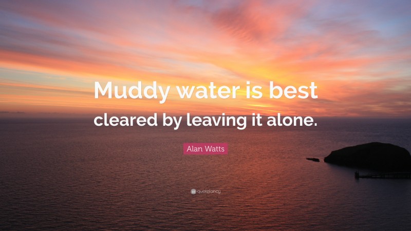 Alan Watts Quote: “Muddy water is best cleared by leaving it alone.”