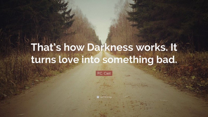 P.C. Cast Quote: “That’s how Darkness works. It turns love into something bad.”