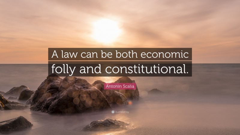Antonin Scalia Quote: “A law can be both economic folly and constitutional.”