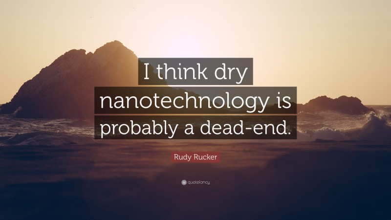 Rudy Rucker Quote: “I think dry nanotechnology is probably a dead-end.”