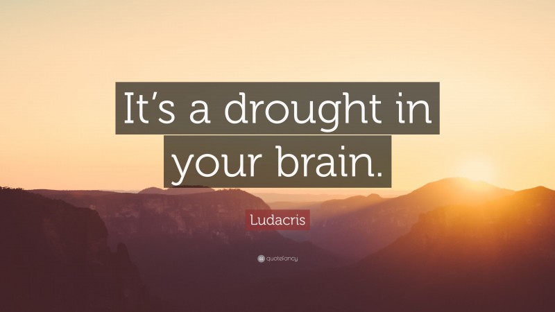 Ludacris Quote: “It’s a drought in your brain.”