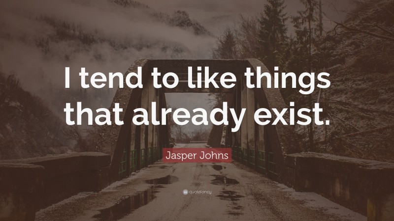 Jasper Johns Quote: “I tend to like things that already exist.”