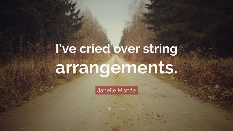 Janelle Monáe Quote: “I’ve cried over string arrangements.”