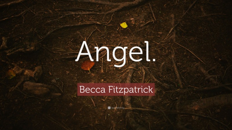 Becca Fitzpatrick Quote: “Angel.”