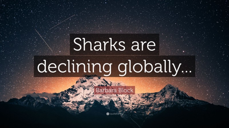 Barbara Block Quote: “Sharks are declining globally...”