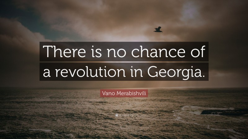 Vano Merabishvili Quote: “There is no chance of a revolution in Georgia.”