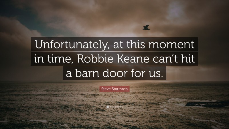 Steve Staunton Quote: “Unfortunately, at this moment in time, Robbie Keane can’t hit a barn door for us.”